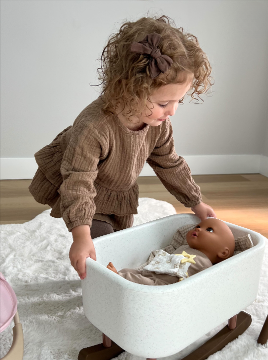 lullababy bassinet and doll big feelings toddlers