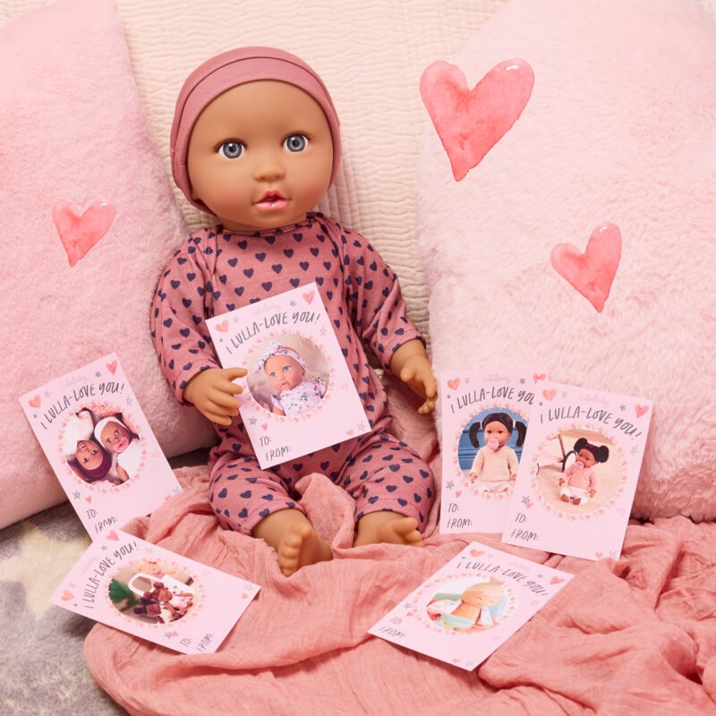 LullaBaby Printable valentine's cards with baby doll