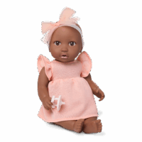 LullaBaby Doll in pink dress with pacifier