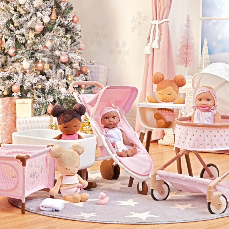 Baby doll gift guide of LullaBaby toys at holiday time