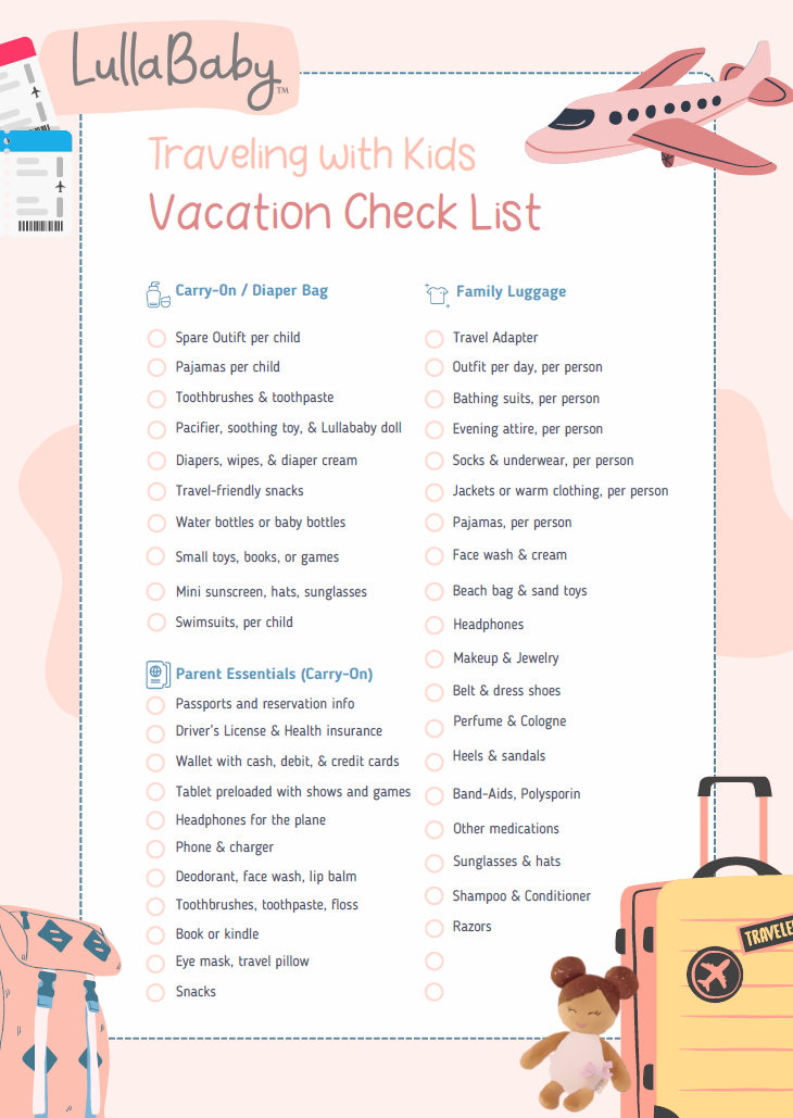 traveling with kids vacation checklist